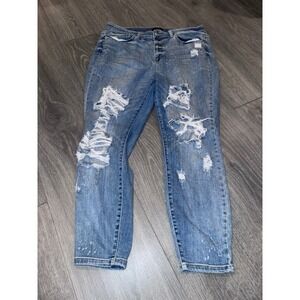 Judy Blue Skinny Fit Distressed Jeans‎ Women 20W Blue Wash Ripped stretch